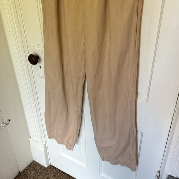 GAP Wide Leg High Rise Linen Pants in Moonstone - Picture 4 of 12